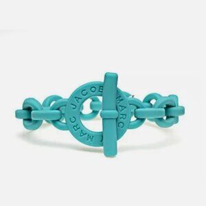 Marc By Marc Jacobs Aqua Lagoon Turnlock Rubber Stretch Bracelet NWT